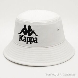 Kappa Bucket Hat White Logo Embroidered Casual Summer Beach Sun Hat